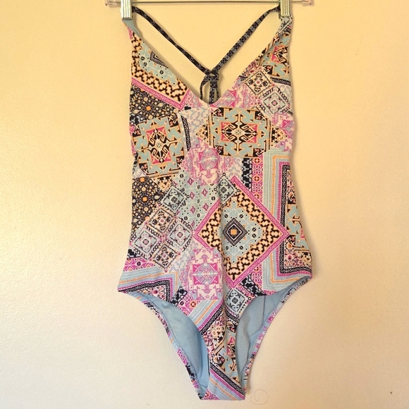 Nanette Lepore Swimsuit 8 Printed One Piece Blue and Purple NWT $155 - Picture 3 of 9